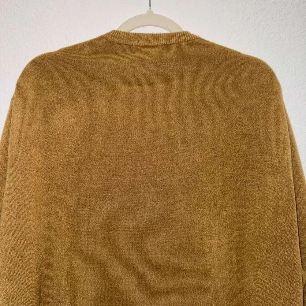 Dockers Men's Size XXL Pullover Crew Neck Sweater Tan Yellow Striped Soft Preppy